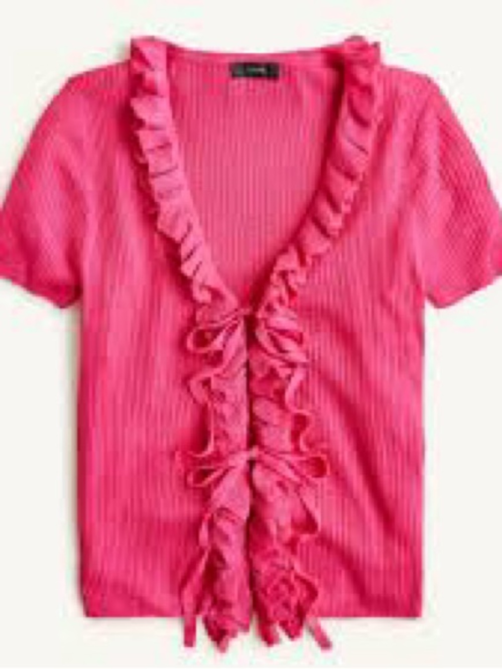 Silk-blend ruffle tie-front sweater-top